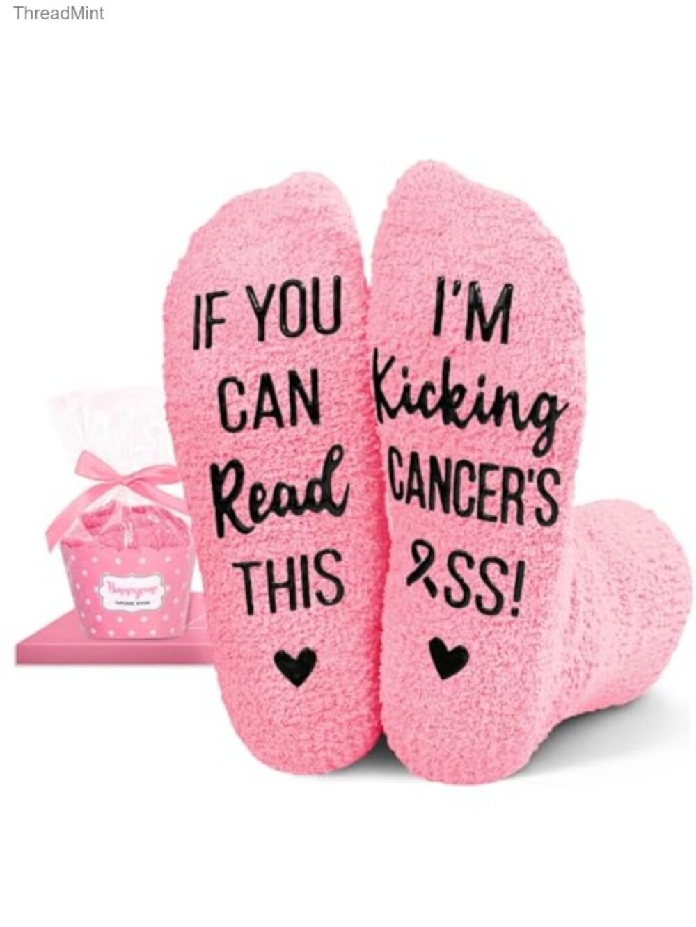 Cancer Awareness Socks Plush Coral Fleece Non-Slip Slipper Socks Gift